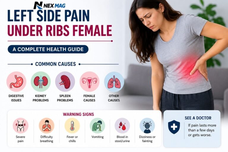 left side pain under ribs female